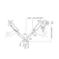 Настольный кронштейн с газлифтом Brateck LDT13-C024 для 2-х мониторов (13"-32&quot;)