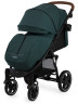 Коляска прогулочная Tomix "STELLA" 2022, (Dark green+Black), колеса передние 20.5, задние 28 см, пятиточечные ремни безопасности, накидка для ног на молнии, москитная сетка, дождевик,  капюшон на молнии раскрывается до бампера, амортизация передних колес,